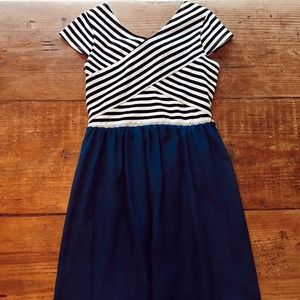 Black and white striped dress